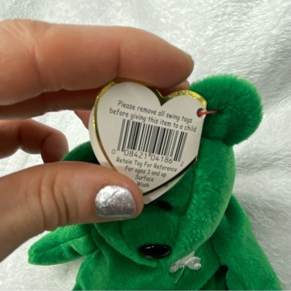 TY Beanie Babies Bear Erin the Irish Teddy Bear Original vintage 1997 4186 - Picture 7 of 9